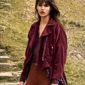 Free People Red Corduroy Jacket